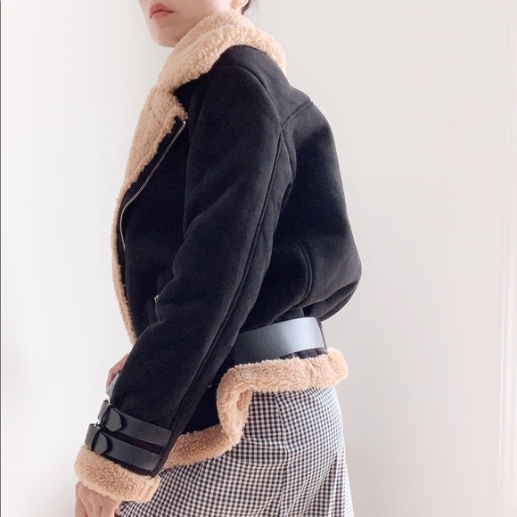 FAUX FUR MOTO JACKET - Picture 4 of 11